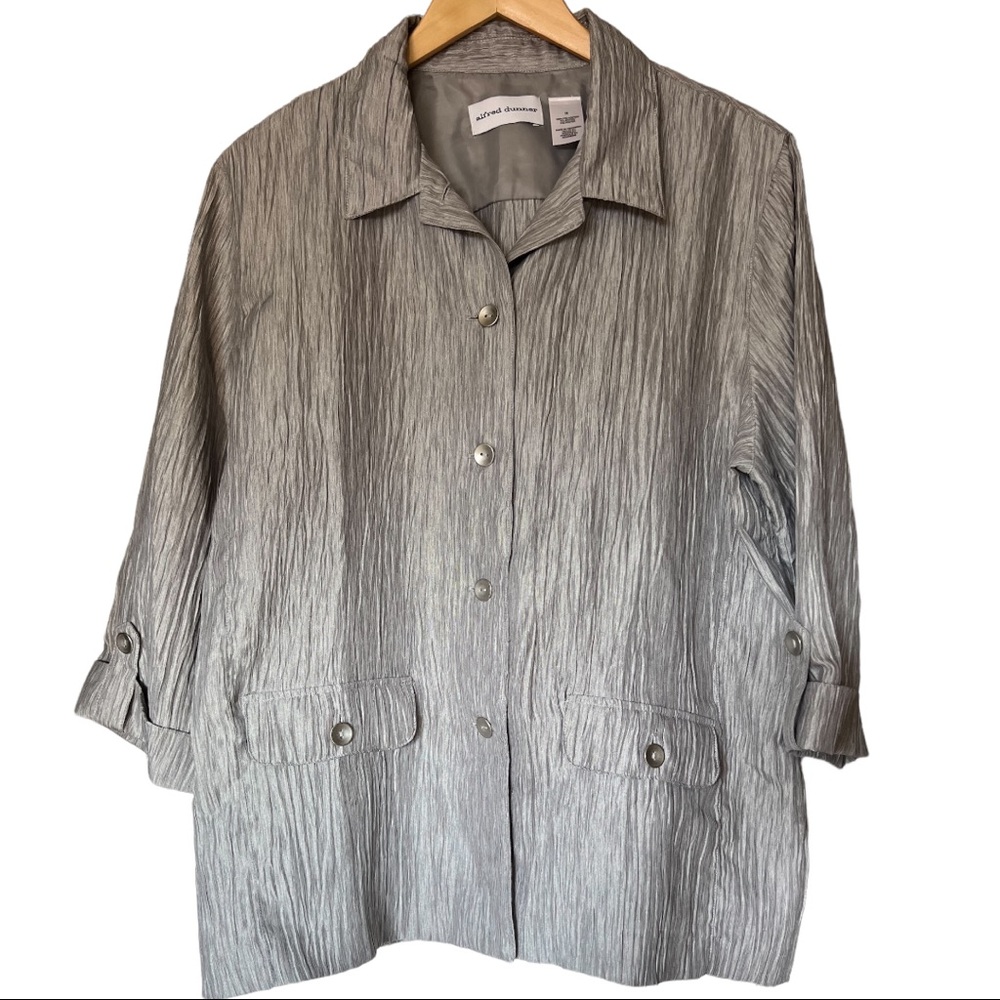 SZ 18 dressy silver jacket by Alfred Dunner EUC